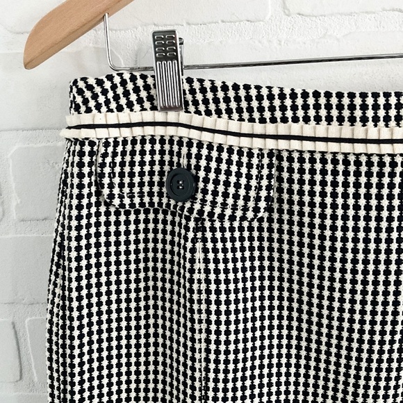 Maxmara Weekend Mini Pencil Skirt Tweed Textured Cream Black Sz 12 Tall - Picture 4 of 13